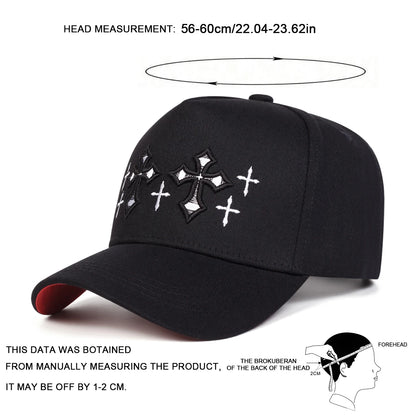 Unisex Double Cross Embroidery Baseball Caps Outdoor Adjustable Casual Hats Sunscreen Hat Sports Cap