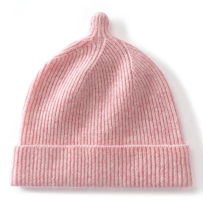 Korean Fashion Cashmere Hats Girls Boys Solid Color Outdoor Warm Caps Kids