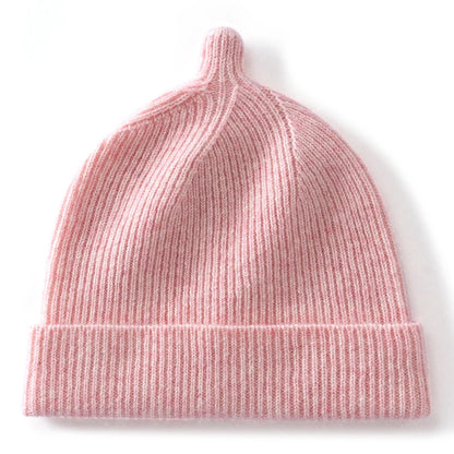 Korean Fashion Cashmere Hats Girls Boys Solid Color Outdoor Warm Caps Kids