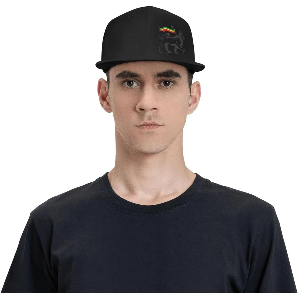 Rasta Lion Of Judah Flat Brim Baseball Cap