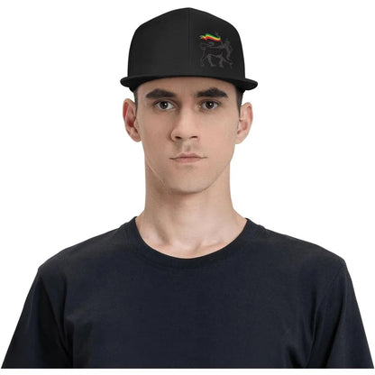 Rasta Lion Of Judah Flat Brim Baseball Cap