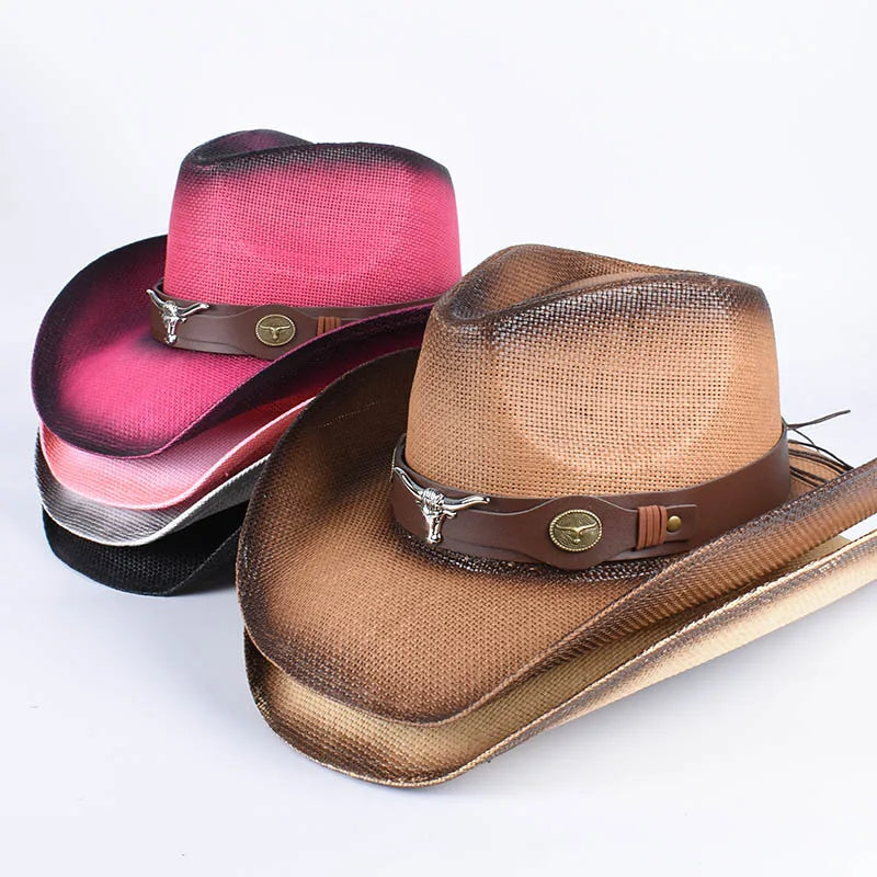 Western Chapeau Cowboy Hats Women Men Straw Sun Hat 2026