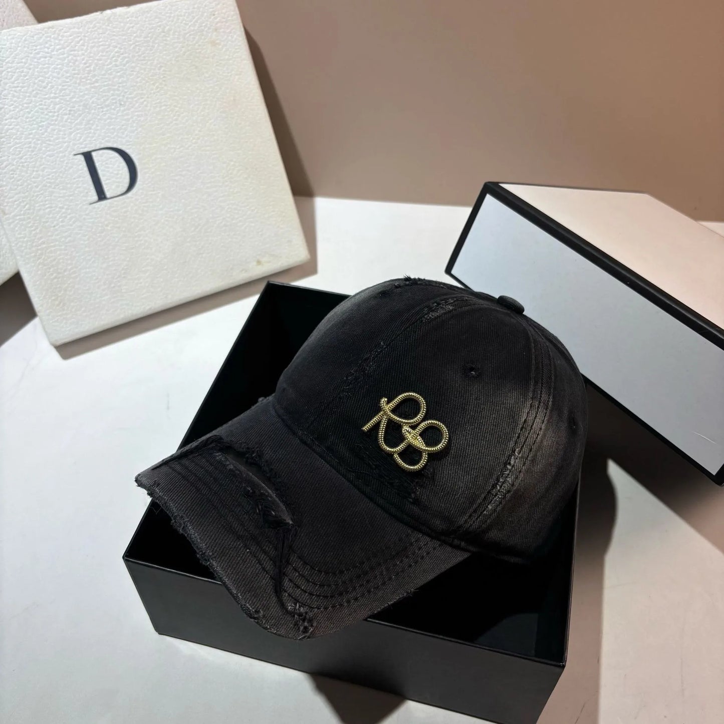 Luxury Metal Logo RB Baseball Caps For Men Women