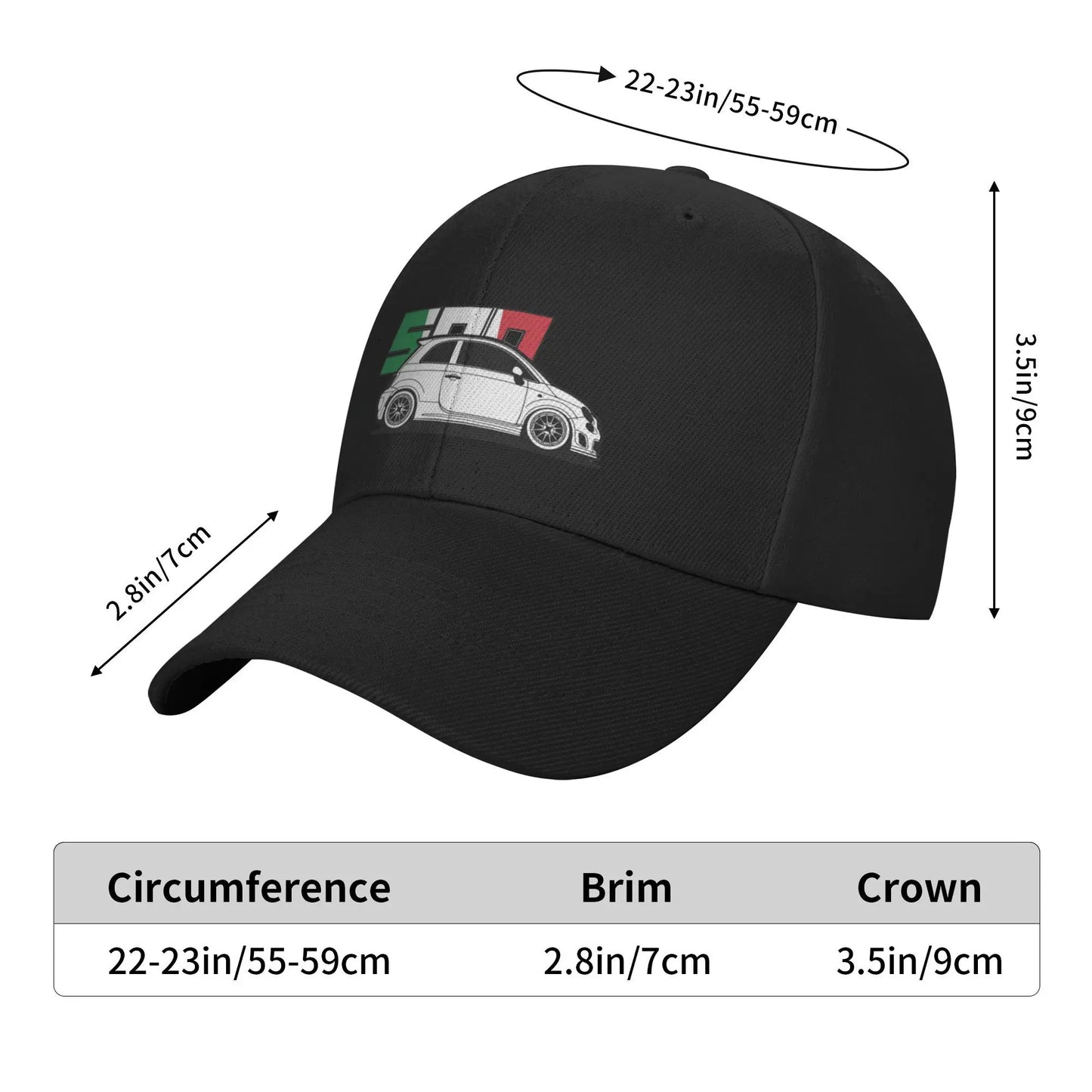 Fiat 500 Abarth Baseball Caps Fashion Baseball Hats Breathable