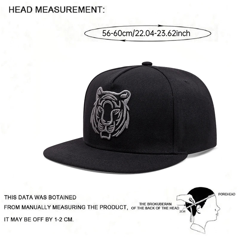 Personalized Hip Hop Hat Animal Embroidered Flat Edge Hat Outdoor Daily Decoration Hat Sunshade Hat Unisex Baseball Hat