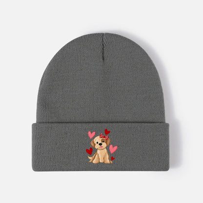 Hearts Knit Beanie Hat Warm Acrylic Skull Cap  Men