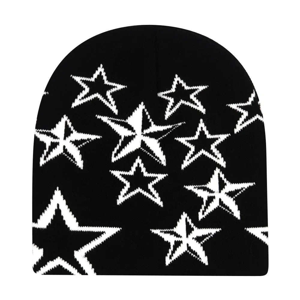 Y2K Letter Knitted Winter Autumn Beanie Cap Men Women