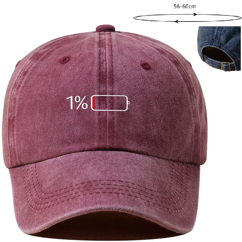 Washed Baseball Cap Print Adjustable Hat