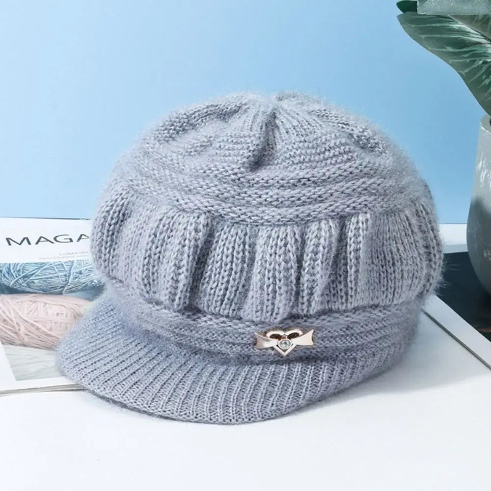 Women's Fashion Knitted Wool Hat Solid Color Windproof Cap