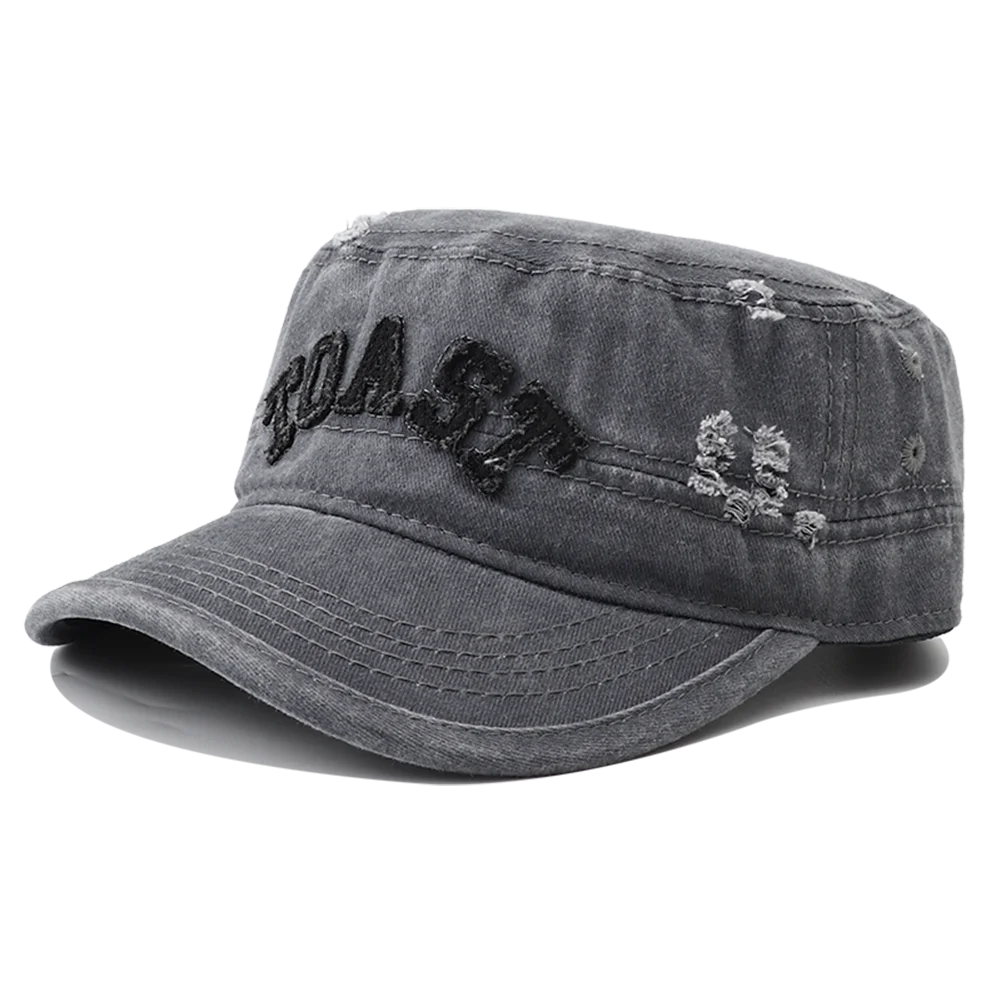 New Unisex Flat Top Hat For Men Retro Vintage Black Green Army Cap