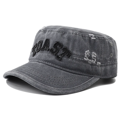 New Unisex Flat Top Hat For Men Retro Vintage Black Green Army Cap