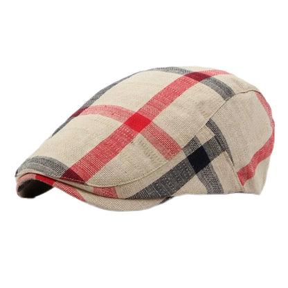 Spring Summer Dopamine Plaid Beret Duck Tongue Forward Hat