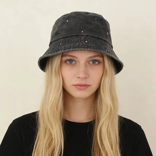 New Fashion Rhinestone Fisherman Hat Women