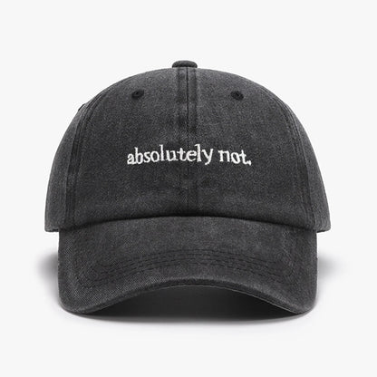 Absolutely Not Embroidery Printed Baseball Cap Outdoor Fashion