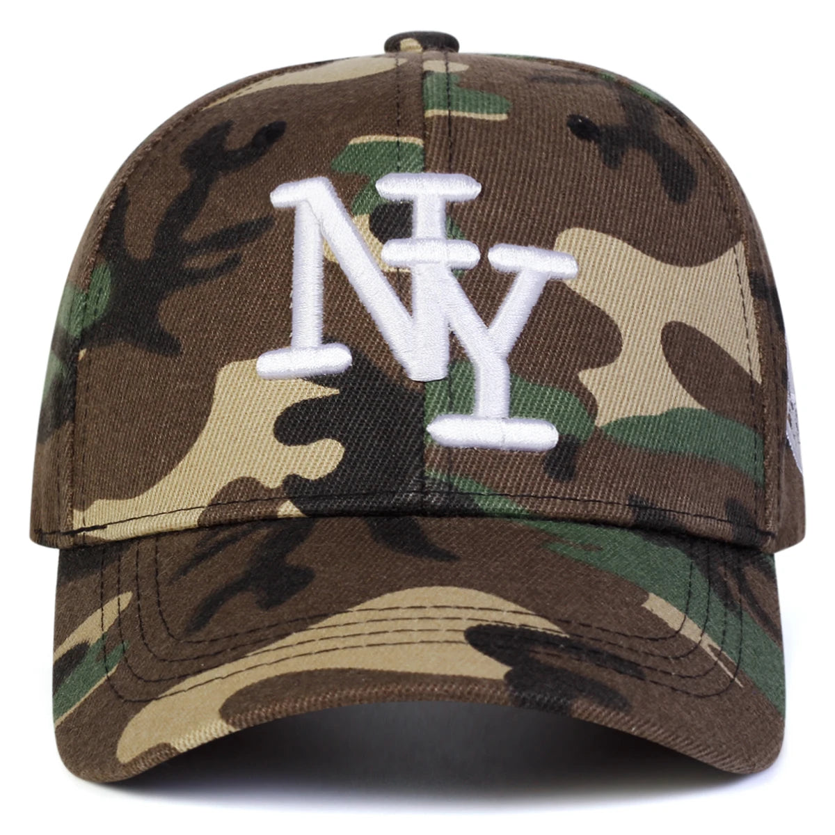 Unisex NY Embroidery Camouflage Baseball Caps Spring Autumn Outdoor Sports Cap