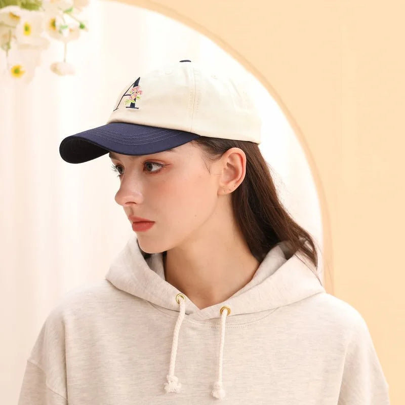 All Love Deserved Floral Embroidery Summer Cap Adjustable Leather Strap