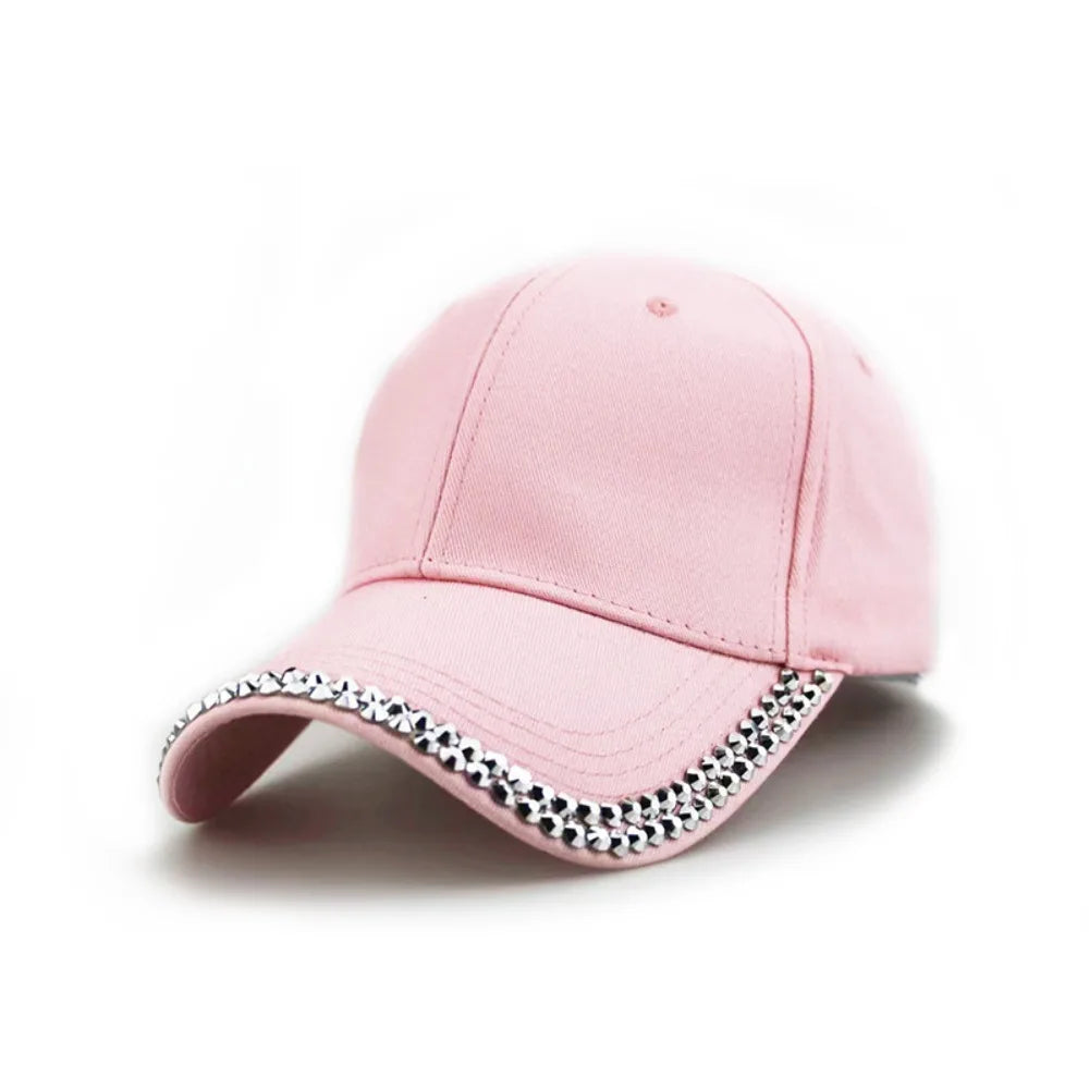 Elegant Rhinestone Baseball Cap Adjustable