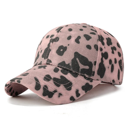 Four-Season Korean Style Leopard Print Hard Top Baseball Cap