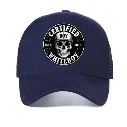 Certified Bold Skull Whiteboy Printed Baseball Cap Men Women Summer