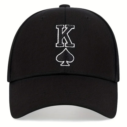Fashion Hip Hop K Letter Baseball Cap Hip Hop Poker Embroidered Golf Hats Outdoor Sports Leisure Caps Dad Hats