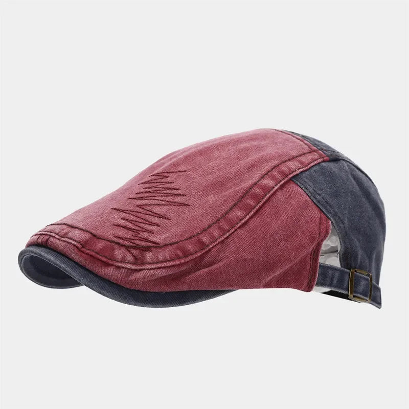 Spring Cotton Print Newsboy Caps Flat Peaked Cap