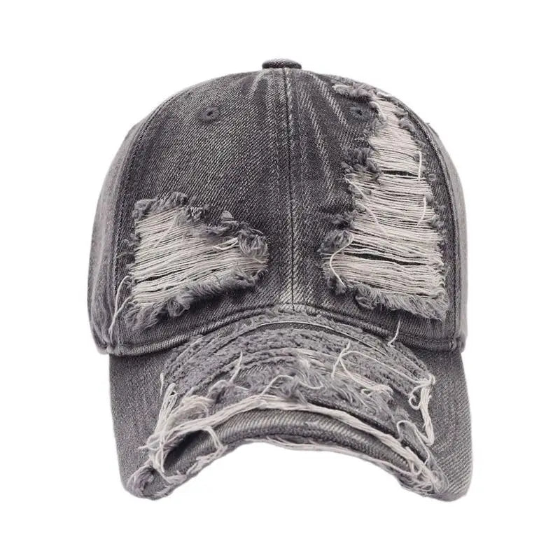 Sunproof Peaked Hat Outdoor Hat Fashion Ripped Baseball Hat