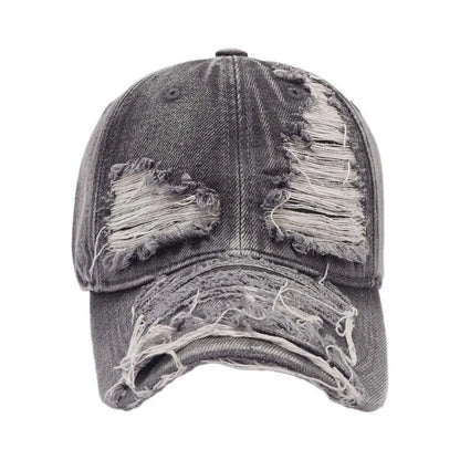 Sunproof Peaked Hat Outdoor Hat Fashion Ripped Baseball Hat