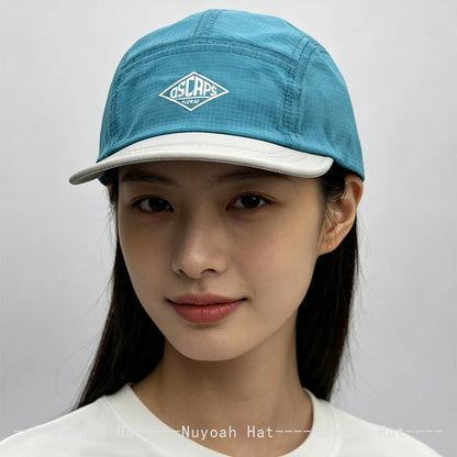 Versatile Quick-Dry Plaid Solid Color Block Baseball Hats