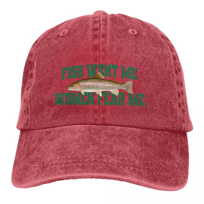 Pure Color Dad Hats Fish Want Me Women