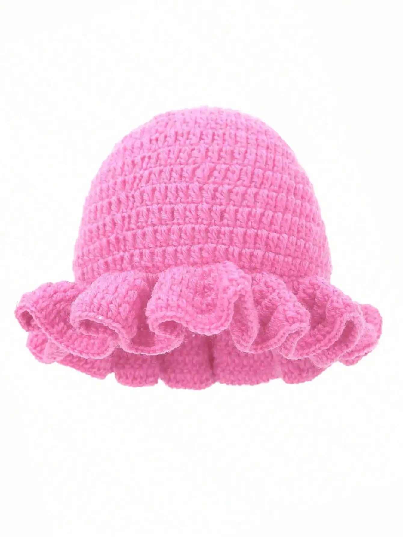 Solid Color Hand Knitted Knit Hat In Bohemian Style With Hollowed Out