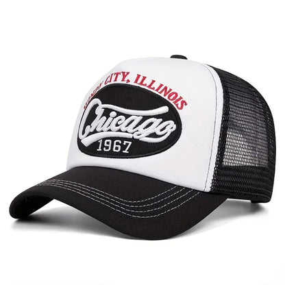 Fashion Mesh Hat Chicago 1967 Embroidered Baseball Hat Street Hip Hop