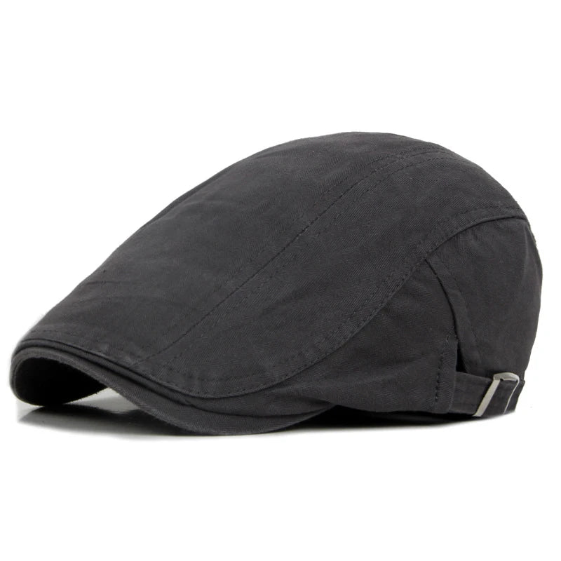 Casual Beret Hats Men Women Solid Forward Cap