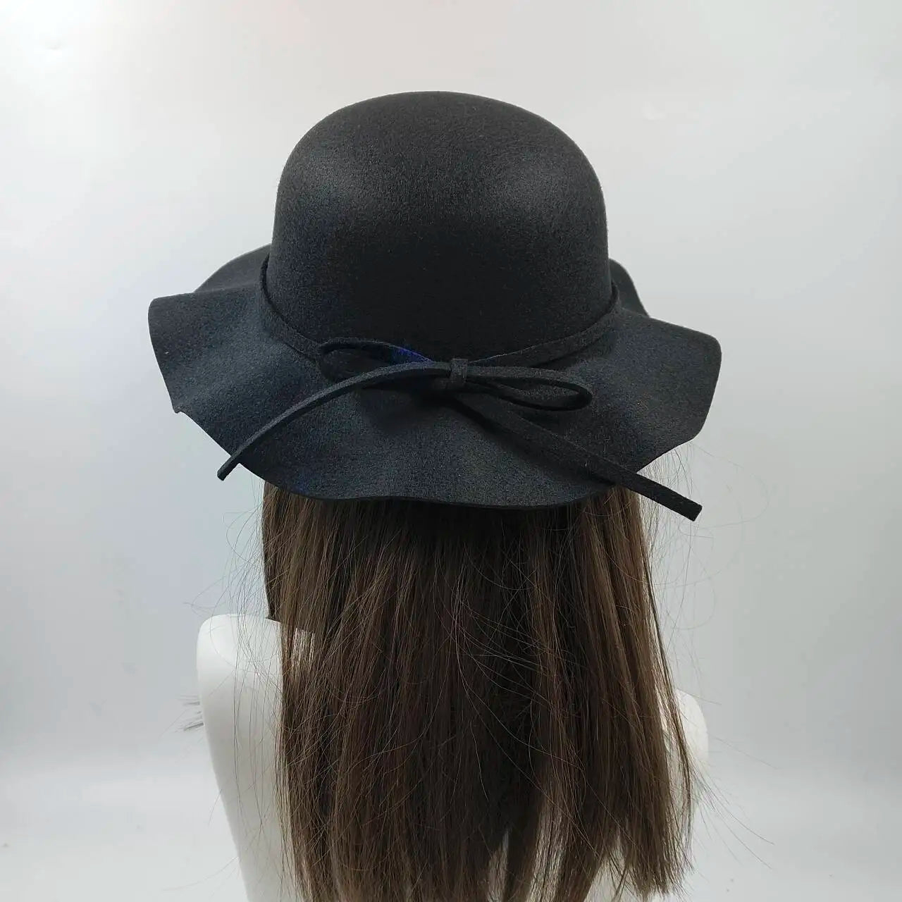 Fedora Hat Women's Autumn Wave Curled English Retro Versatile Fisherman Hat