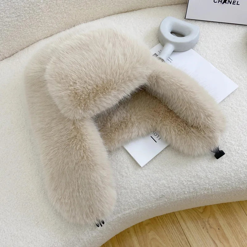 Faux Fur Hats For Women Winter Autumn Fluffy Russian Hat