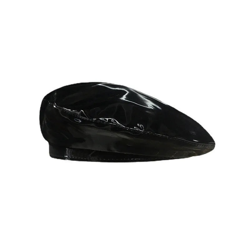 Korean Pu Bright Leather Beret Spring And Summer British