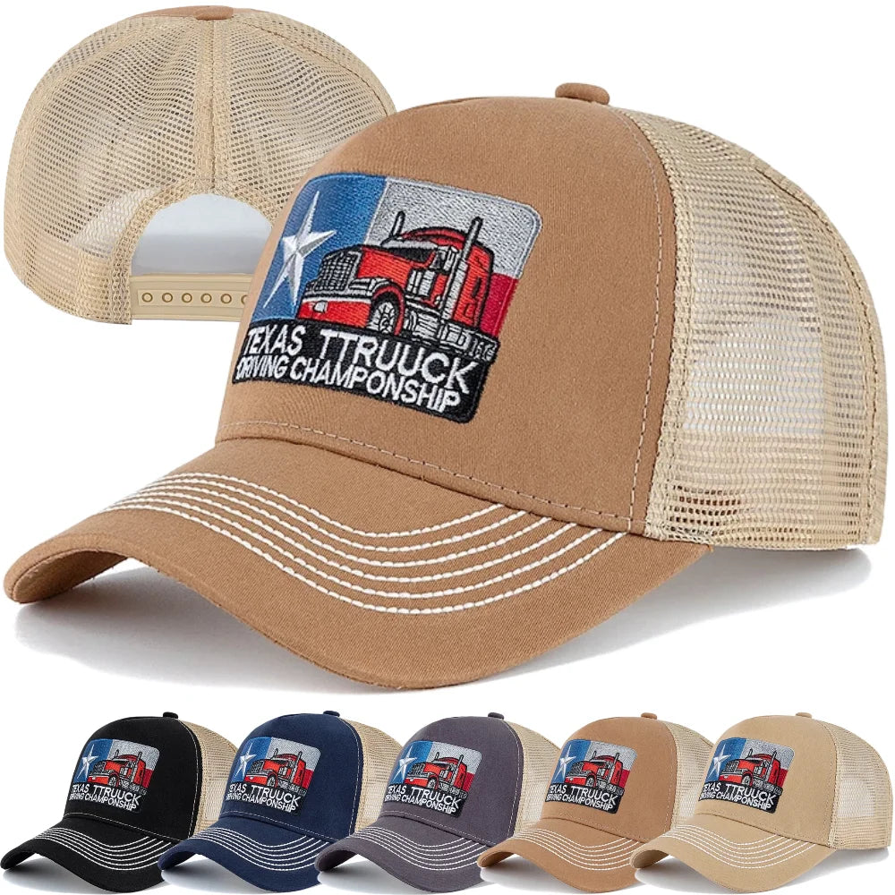 Unisex Baseball Cap Texas Embroidered Mesh Hat Cap For Men Women