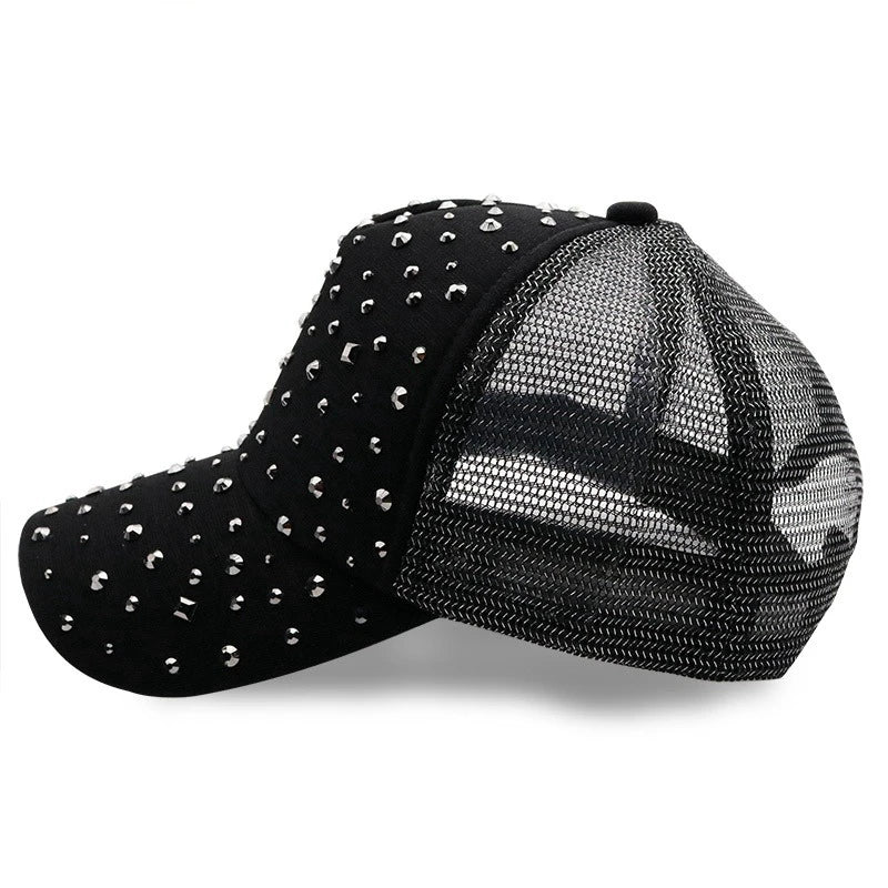 Rhinestone Adjustable Baseball Cap Trucker Cap Men