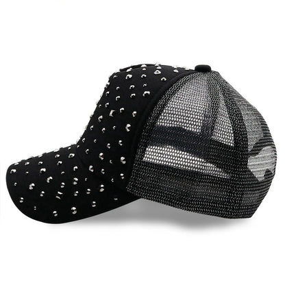 Rhinestone Adjustable Baseball Cap Trucker Cap Men