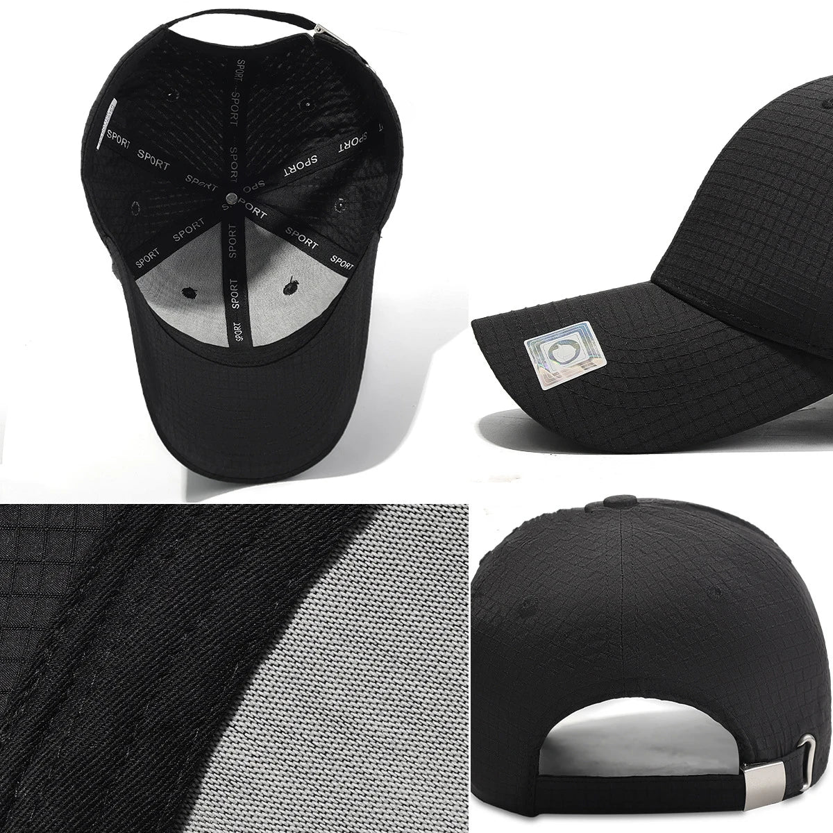 New Plaid Solid Hard Top Baseball Cap Outdoor