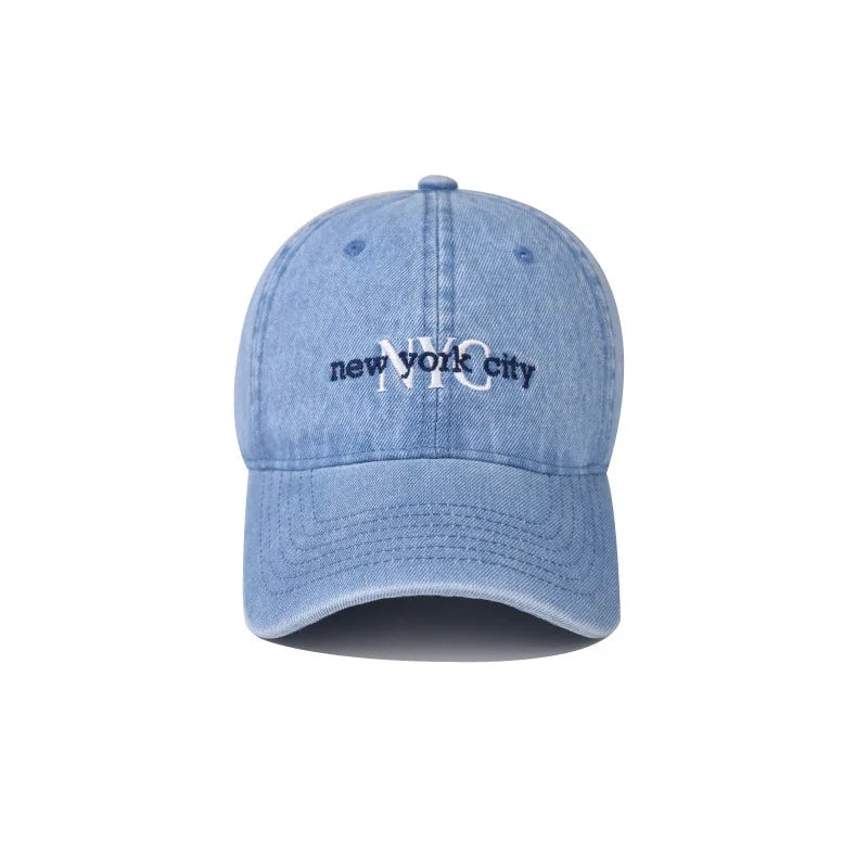 Wash Denim Baseball Cap Hip Hop Fitted Cap