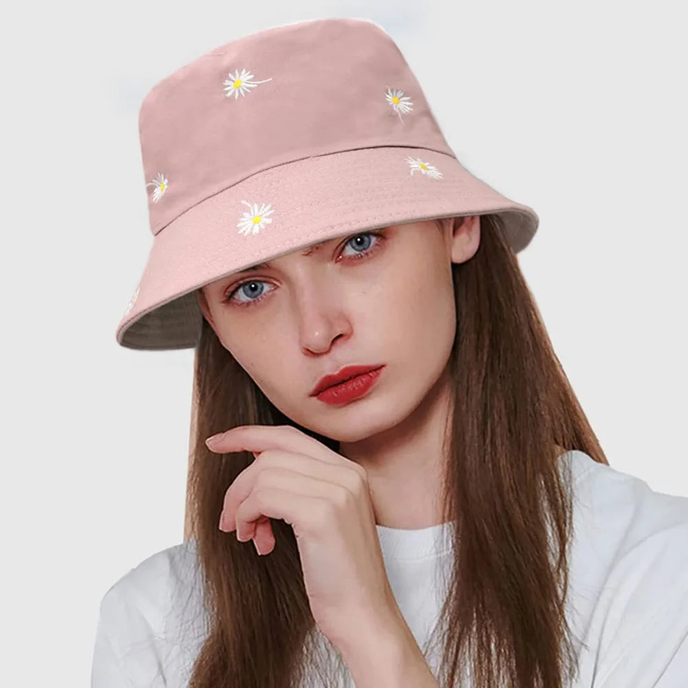 Women's Fisherman Cap Flower Reversible Bucket Hat