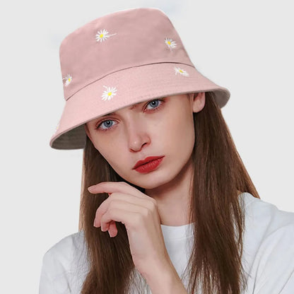 Women's Fisherman Cap Flower Reversible Bucket Hat