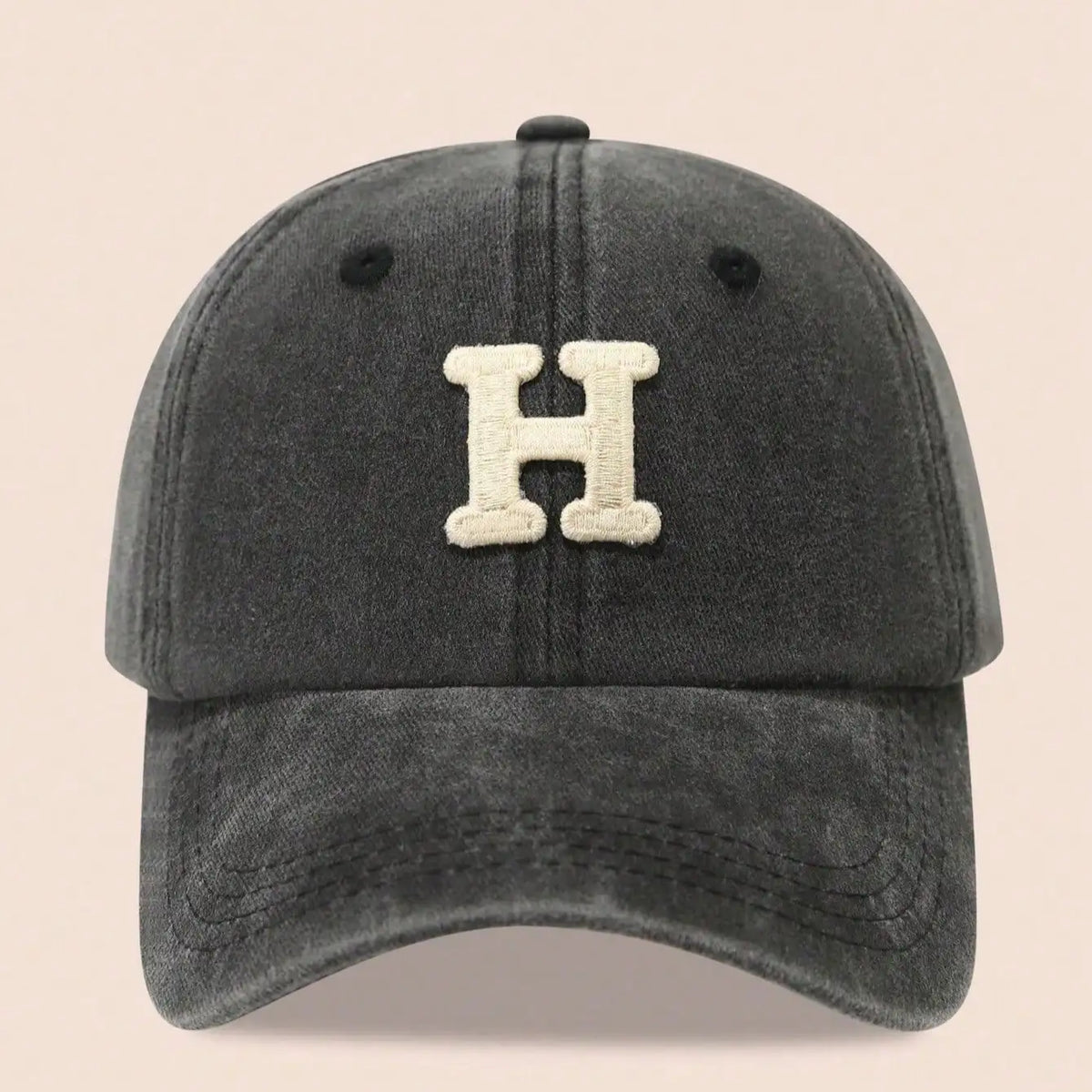 Washed Letter Embroidered Baseball Caps