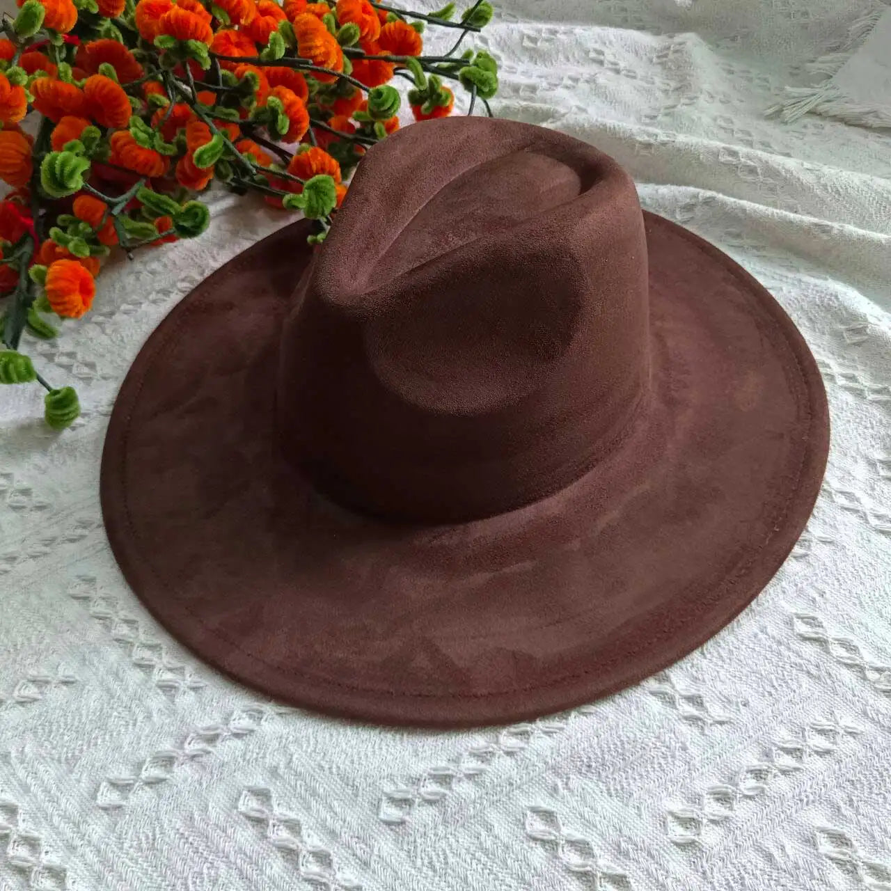 Vegan Suede Fedora Rancher Hats Blank Hats