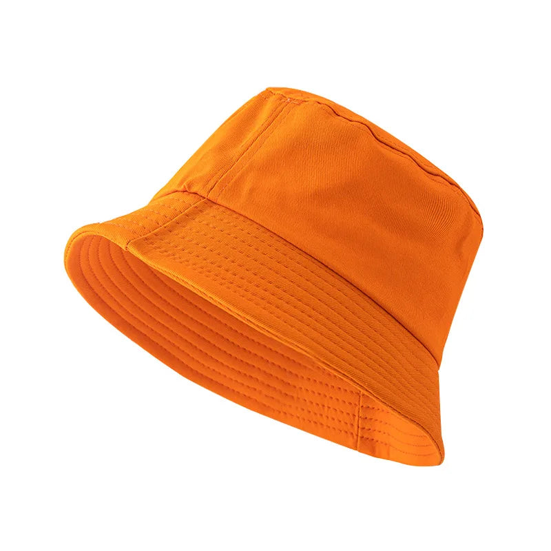 Solid Color Fisherman Hat Korean Trendy Hip Hop Bucket Hat Summer Flat Top Sun Cap Casual Outdoor