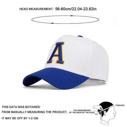 Unisex Stereoscopic A Letter Embroidery Baseball Caps Spring and Autumn