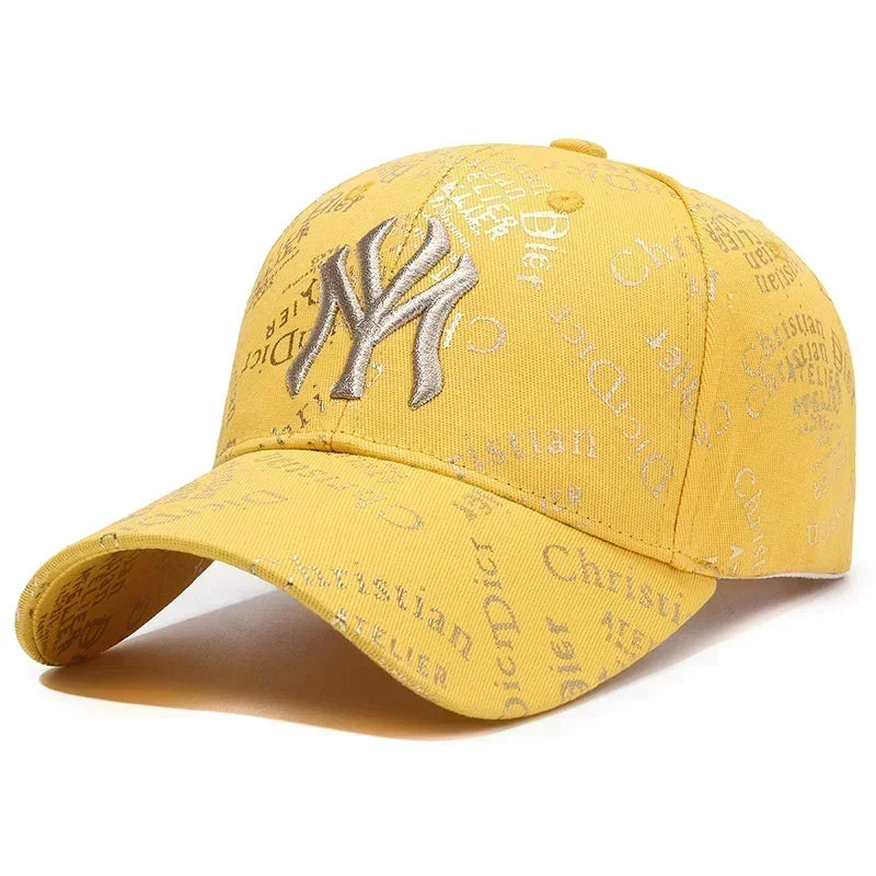 Baseball Cap Full Print Letters Embroidery Casual Wind Hat Fashion Men and Women