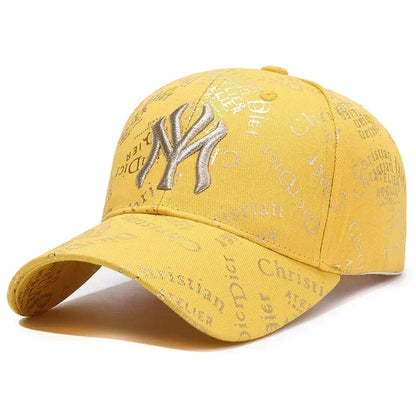 Baseball Cap Full Print Letters Embroidery Casual Wind Hat Fashion Men and Women