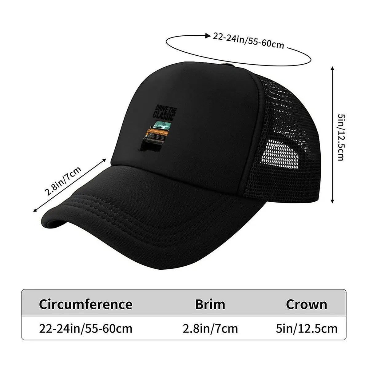 Classic Drive Auto - Inspired, Retro Car Design Mesh Baseball Cap