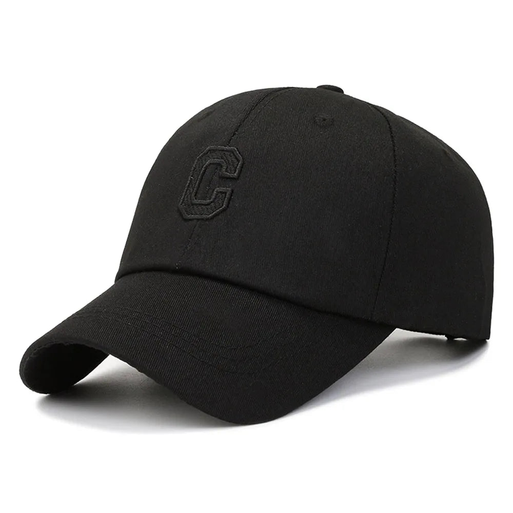 Sun Protection Adjustable Baseball Caps C Letter Embroidered Breathable Soft Top Caps